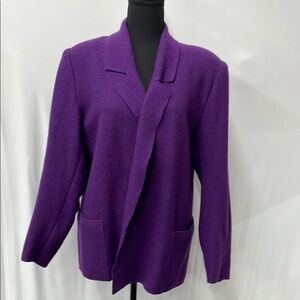 Purple Shawl Collar Blazer with Relaxed Fit
